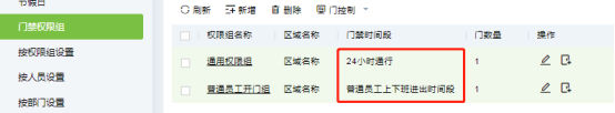 门禁时间段及门禁权限设置